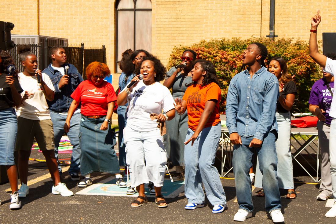 Youth singing and dancing at Youth Sunday