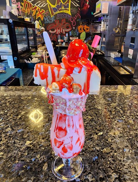 Strawberry milkshake from Hip Hop Sweet Shop